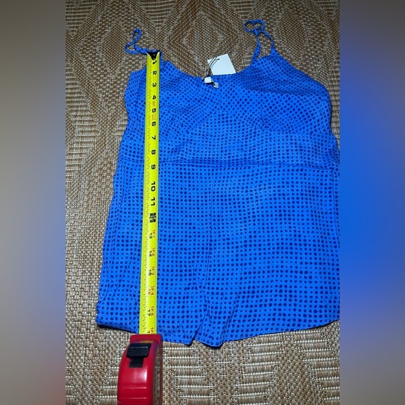 MOON RIVER Women's Cowl Back Woven Camisole Blue Top, Polka Dot, Size S, NWT - Picture 7 of 10